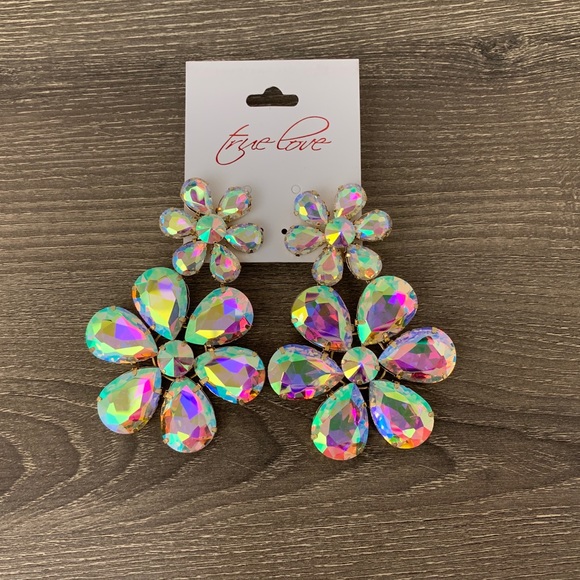 GEM Statement Flower Earrings - Picture 3 of 4